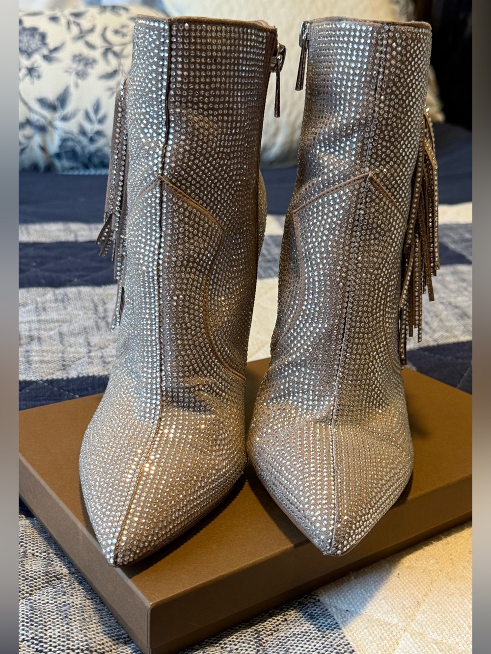Jessica Simpson Paegye Studded Fringe Bootie - Women’s Size 8 - Gently Worn